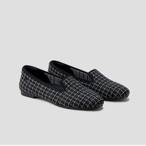 Vivaia Audrey black tweed loafers